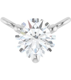 88519 Necklace Center Set 14K White Round Natural Diamond 3.5Mm 16 Ct I1, G-H Polished 16 Ct Natural Diamond 3-Prong Necklace Center
