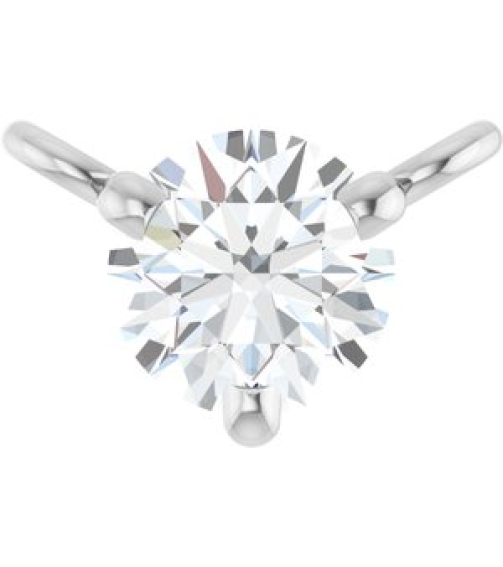 88519 Necklace Center Set 14K White Round Natural Diamond 3.5Mm 16 Ct I1, G-H Polished 16 Ct Natural Diamond 3-Prong Necklace Center