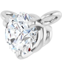 88519 Necklace Center Set Platinum Round Natural Diamond 3.5Mm 16 Ct Si2-Si3, G-H Polished 16 Ct Natural Diamond 3-Prong Necklace Center