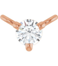 88519 Necklace Center Set 14K Rose Round Natural Diamond 2.5Mm 0.06 Ct I1, G-H Polished .06 Ct Natural Diamond 3-Prong Necklace Center
