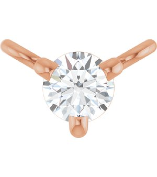 88519 Necklace Center Set 14K Rose Round Natural Diamond 2.5Mm 0.06 Ct I1, G-H Polished .06 Ct Natural Diamond 3-Prong Necklace Center
