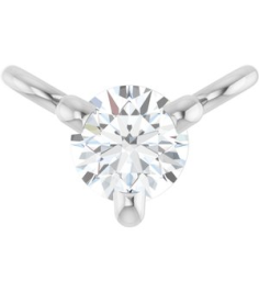 88519 Necklace Center Set 14K White Round Natural Diamond 2.5Mm 0.06 Ct I1, G-H Polished .06 Ct Natural Diamond 3-Prong Necklace Center