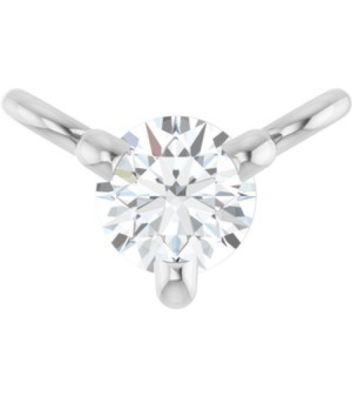 88519 Necklace Center Set 14K White Round Natural Diamond 2.5Mm 0.06 Ct I1, G-H Polished .06 Ct Natural Diamond 3-Prong Necklace Center