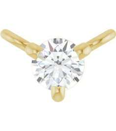 88519 Necklace Center Set 14K Yellow Round Natural Diamond 2.5Mm 0.06 Ct I1, G-H Polished .06 Ct Natural Diamond 3-Prong Necklace Center