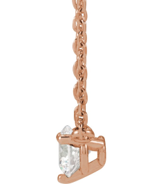88519 Necklace Set 14K Rose Round Natural Diamond 3.5Mm 16 Ct I1, G-H 18 In Polished 16 Ct Natural Diamond 3-Prong Necklace
