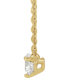 88519 Necklace Set 14K Yellow Round Natural Diamond 3.5Mm 16 Ct I1, G-H 18 In Polished 16 Ct Natural Diamond 3-Prong Necklace