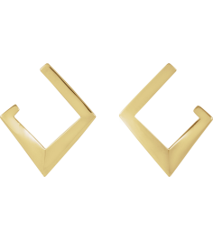 88586 Earring 14K Yellow Pair Friction Backs Included Polished Geometric Front-Back Hoop Earrings