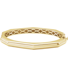 Brc949 Bracelet 14K Yellow 7 In Polished Geometric Hinged Bangle Bracelet
