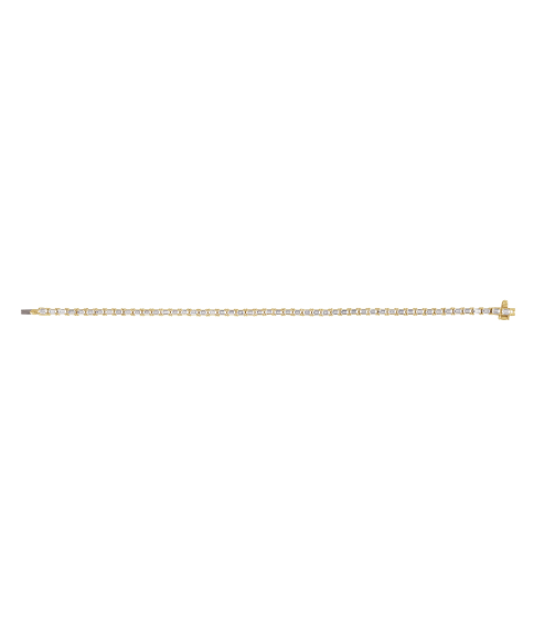 Brc952 Bracelet Set 14K Yellow Emerald Lab-Grown Diamond 3 X 2.1Mm 5 Ctw Si, G-H 7 In Polished 5 Ctw Lab-Grown Diamond Line Bracelet