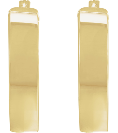 689088 Earring 14K Yellow 23 Mm 6 Mm Pair Catch Polished Hollow Flat Tube Hoop Earrings