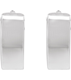 689088 Earring Sterling Silver 10 Mm 6 Mm Pair Catch Polished Hollow Flat Tube Hoop Earrings
