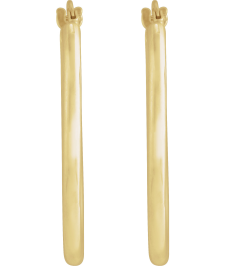 689089 Earring 14K Yellow 28 X 18.5 Mm 6 Mm Pair Catch Polished Hollow Elongated Oval Tube Hoop Earrings