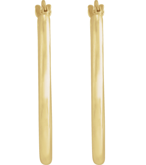 689089 Earring 14K Yellow 28 X 18.5 Mm 6 Mm Pair Catch Polished Hollow Elongated Oval Tube Hoop Earrings