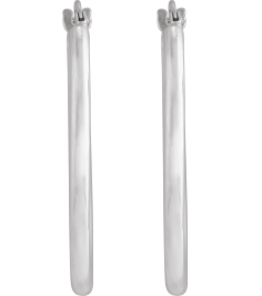 689089 Earring 14K White 28 X 18.5 Mm 2 Mm Pair Hinged Polished Hollow Elongated Oval Tube Hoop Earrings