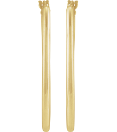 689089 Earring 14K Yellow 34.3 X 18.5 Mm 6 Mm Pair Catch Polished Hollow Elongated Oval Tube Hoop Earrings