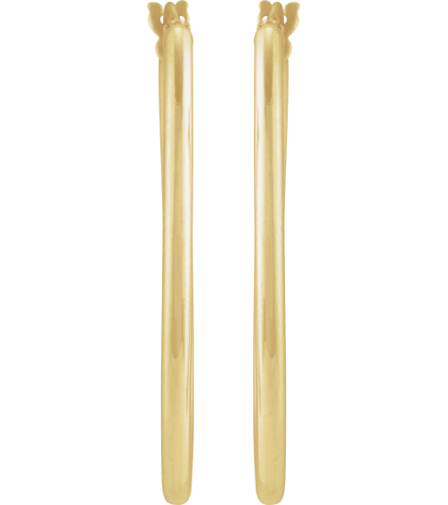 689089 Earring 14K Yellow 34.3 X 18.5 Mm 6 Mm Pair Catch Polished Hollow Elongated Oval Tube Hoop Earrings