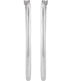 689089 Earring 14K White 34.3 X 18.5 Mm 2 Mm Pair Hinged Polished Hollow Elongated Oval Tube Hoop Earrings