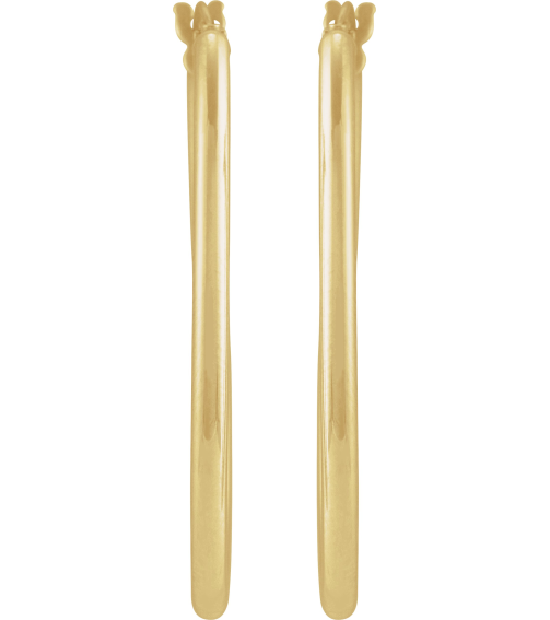 689089 Earring 14K Yellow 41.5 X 19 Mm 6 Mm Pair Catch Polished Hollow Elongated Oval Tube Hoop Earrings