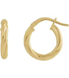 689090 Earring 14K Yellow 15 Mm 2.5 Mm Pair Catch Polished Hollow Twisted Hoop Earrings