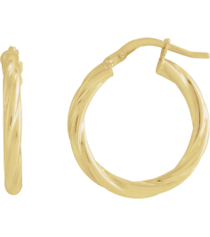 689090 Earring 14K Yellow 20 Mm 2.5 Mm Pair Catch Polished Hollow Twisted Hoop Earrings