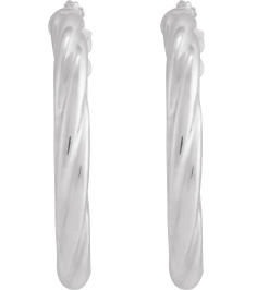 689090 Earring 14K White 20 Mm 2.5 Mm Pair Hinged Polished Hollow Twisted Hoop Earrings