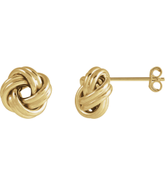 689093 Earring 14K Yellow 8 X 8 Mm Pair Friction Backs Included Polished Hollow Knot Earrings