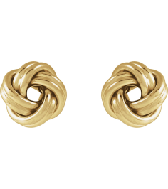 689093 Earring 14K Yellow 8 X 8 Mm Pair Friction Backs Included Polished Hollow Knot Earrings