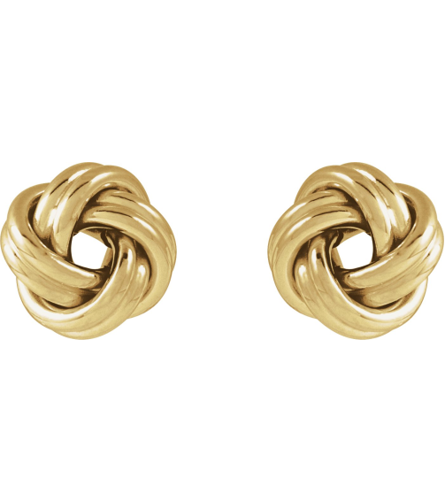 689093 Earring 14K Yellow 8 X 8 Mm Pair Friction Backs Included Polished Hollow Knot Earrings