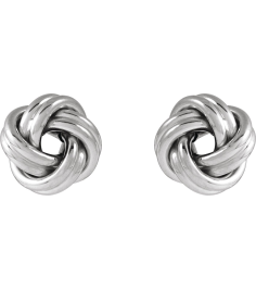 689093 Earring Sterling Silver 8 X 8 Mm Pair Friction Backs Included Polished Hollow Knot Earrings
