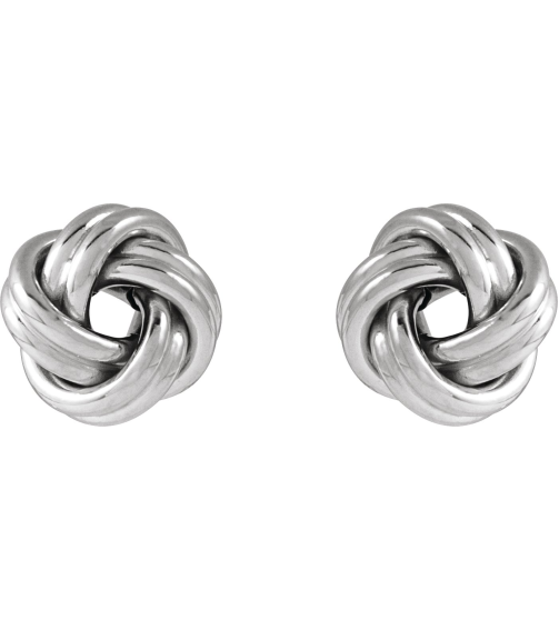 689093 Earring Sterling Silver 8 X 8 Mm Pair Friction Backs Included Polished Hollow Knot Earrings
