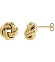 689093 Earring 14K Yellow 10 X 10 Mm Pair Friction Backs Included Polished Hollow Knot Earrings
