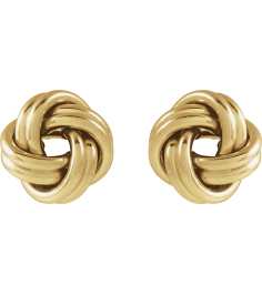 689093 Earring 14K Yellow 10 X 10 Mm Pair Friction Backs Included Polished Hollow Knot Earrings