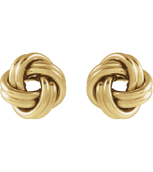 689093 Earring 14K Yellow 10 X 10 Mm Pair Friction Backs Included Polished Hollow Knot Earrings