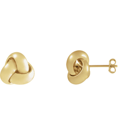 689094 Earring 14K Yellow 10 X 10 Mm Pair Friction Backs Included Polished Hollow Knot Earrings