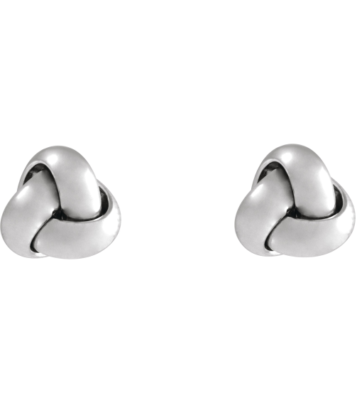 689094 Earring 14K White 10 X 10 Mm Pair Friction Backs Included Polished Hollow Knot Earrings