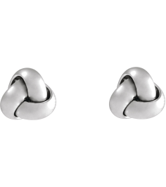 689094 Earring Sterling Silver 10 X 10 Mm Pair Friction Backs Included Polished Hollow Knot Earrings