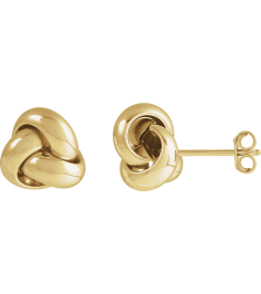 689094 Earring 14K Yellow 9 X 9 Mm Pair Friction Backs Included Polished Hollow Knot Earrings