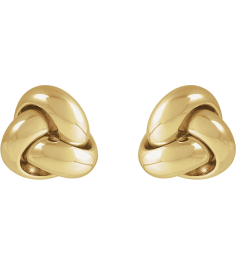 689094 Earring 14K Yellow 9 X 9 Mm Pair Friction Backs Included Polished Hollow Knot Earrings