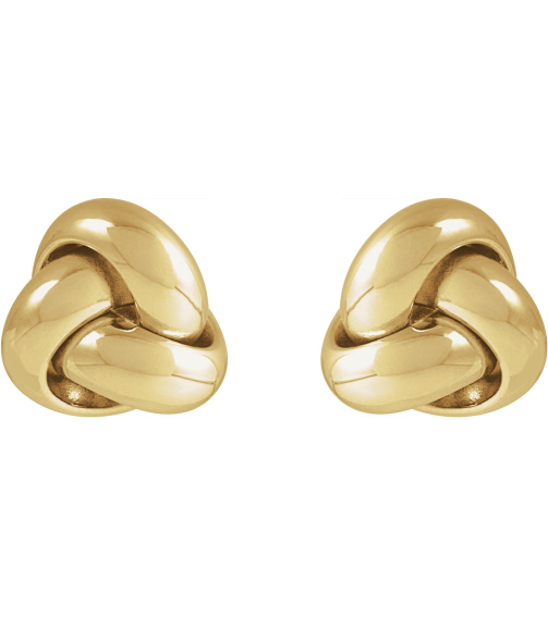 689094 Earring 14K Yellow 9 X 9 Mm Pair Friction Backs Included Polished Hollow Knot Earrings