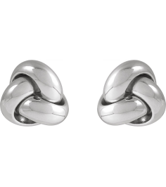 689094 Earring 14K White 9 X 9 Mm Pair Friction Backs Included Polished Hollow Knot Earrings