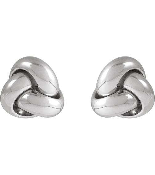 689094 Earring 14K White 9 X 9 Mm Pair Friction Backs Included Polished Hollow Knot Earrings