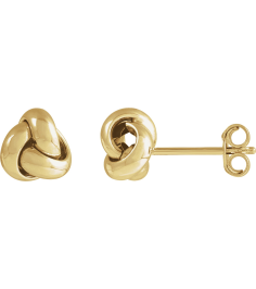 689094 Earring 14K Yellow 6 X 6 Mm Pair Friction Backs Included Polished Hollow Knot Earrings