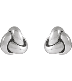 689094 Earring 14K White 6 X 6 Mm Pair Friction Backs Included Polished Hollow Knot Earrings