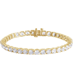 Brc951 Bracelet Set 14K Yellow Round Lab-Grown Diamond 4.25Mm 12 Ctw Vs, F+ 7 In Polished 12 Ctw Lab-Grown Diamond Line Bracelet
