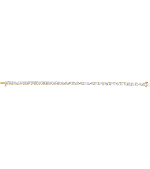 Brc951 Bracelet Set 14K Yellow Round Lab-Grown Diamond 4.25Mm 12 Ctw Vs, F+ 7 In Polished 12 Ctw Lab-Grown Diamond Line Bracelet