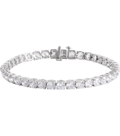 Brc951 Bracelet Set 14K White Round Lab-Grown Diamond 4.25Mm 12 Ctw Vs, F+ 7 In Polished 12 Ctw Lab-Grown Diamond Line Bracelet