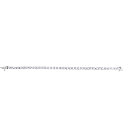 Brc951 Bracelet Set 14K White Round Lab-Grown Diamond 4.25Mm 12 Ctw Vs, F+ 7 In Polished 12 Ctw Lab-Grown Diamond Line Bracelet