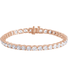 Brc951 Bracelet Set 14K Rose Round Lab-Grown Diamond 4.25Mm 12 Ctw Vs, F+ 7 In Polished 12 Ctw Lab-Grown Diamond Line Bracelet