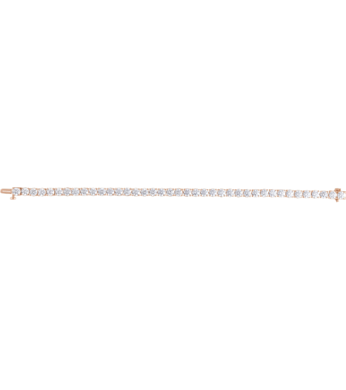 Brc951 Bracelet Set 14K Rose Round Lab-Grown Diamond 4.25Mm 12 Ctw Vs, F+ 7 In Polished 12 Ctw Lab-Grown Diamond Line Bracelet