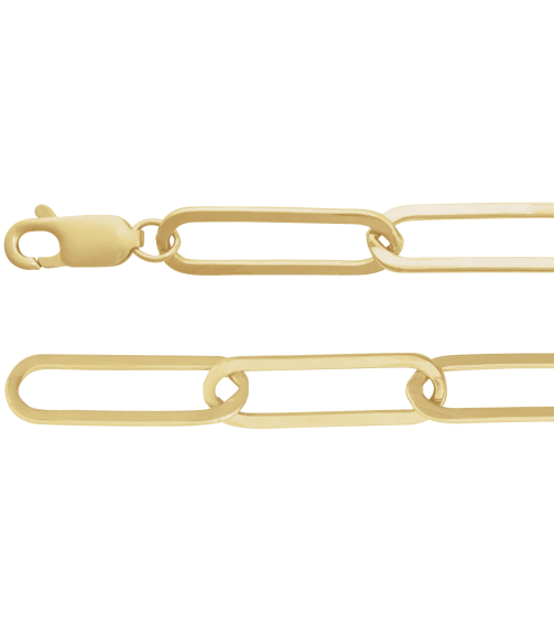 Ch1208 14K Yellow Paperclip-Style 6.2 Mm 20 In Lobster Clasp Polished Paperclip-Style Chain